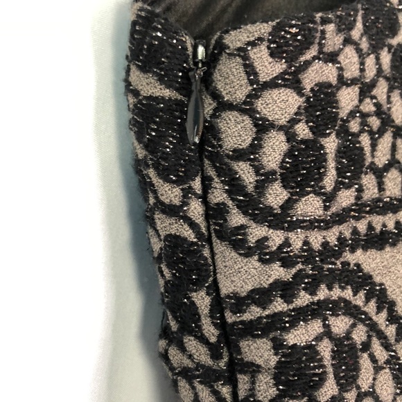 Eva Franco Brocade Fit N Flare Wool Dress Gray & Black Size 10 - Picture 8 of 13